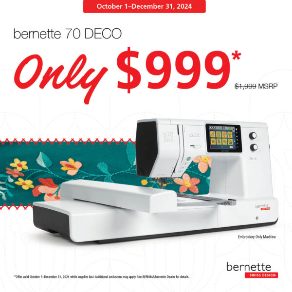 Bernette 70 DECO Embroidery Machine