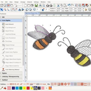 Bernina custom design embroidery software with bumble bee design